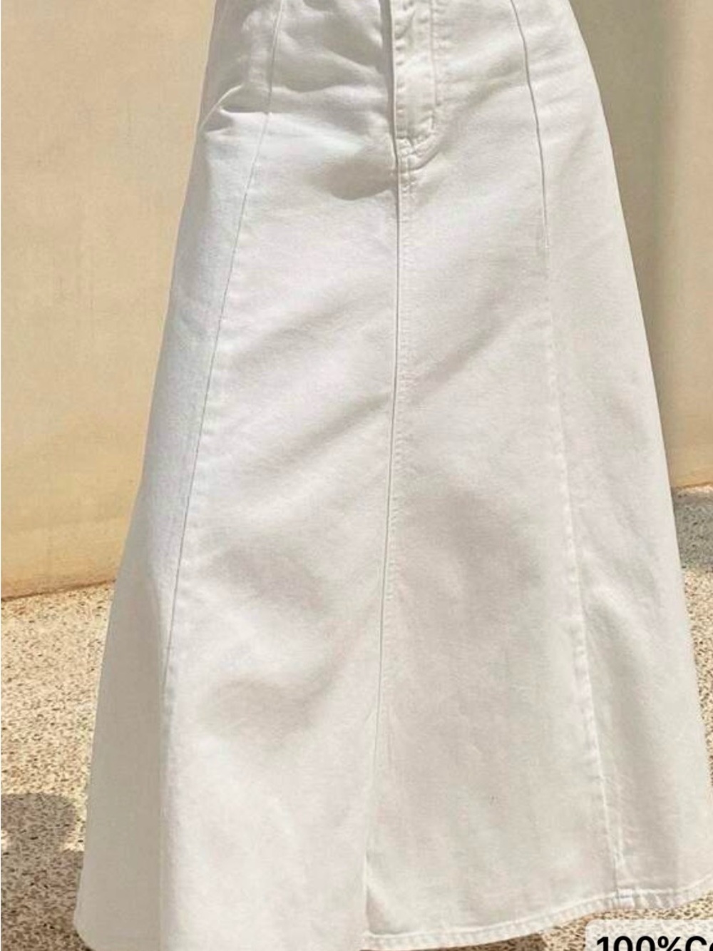 Classic White A-Line Maxi Skirt